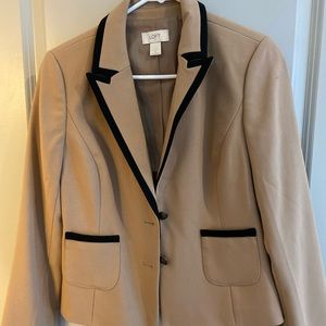 Business Casual Tan Blazer with Black Trim (LOFT)